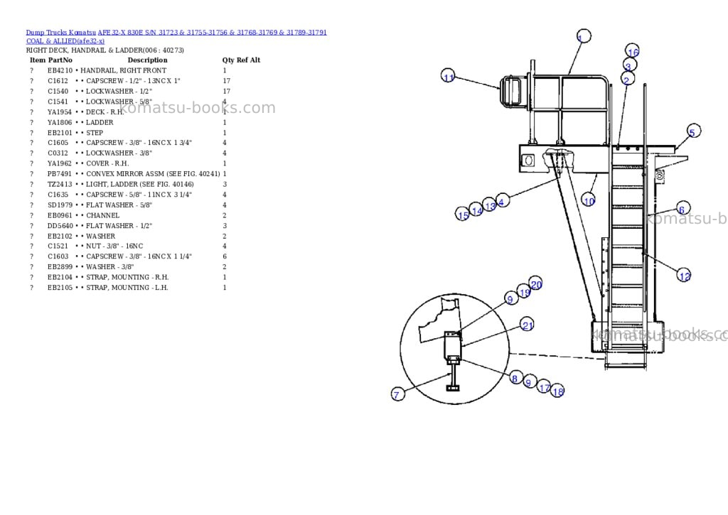 Komatsu afe32-x 830e s/n 31723 & 31755-31756 & 31768-31769 & 31789-31791 coal & allied Parts catalog cover Page 3
