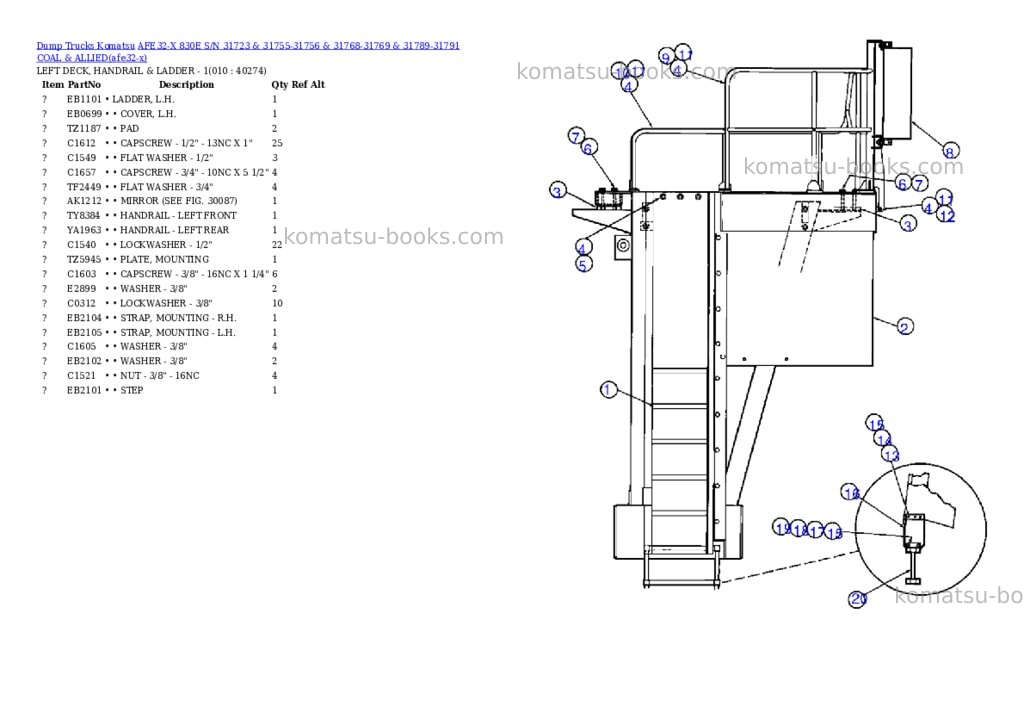 Komatsu afe32-x 830e s/n 31723 & 31755-31756 & 31768-31769 & 31789-31791 coal & allied Parts catalog cover Page 5