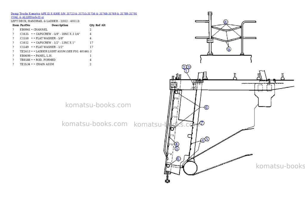 Komatsu afe32-x 830e s/n 31723 & 31755-31756 & 31768-31769 & 31789-31791 coal & allied Parts catalog cover Page 6