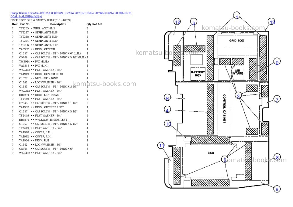 Komatsu afe32-x 830e s/n 31723 & 31755-31756 & 31768-31769 & 31789-31791 coal & allied Parts catalog cover Page 9