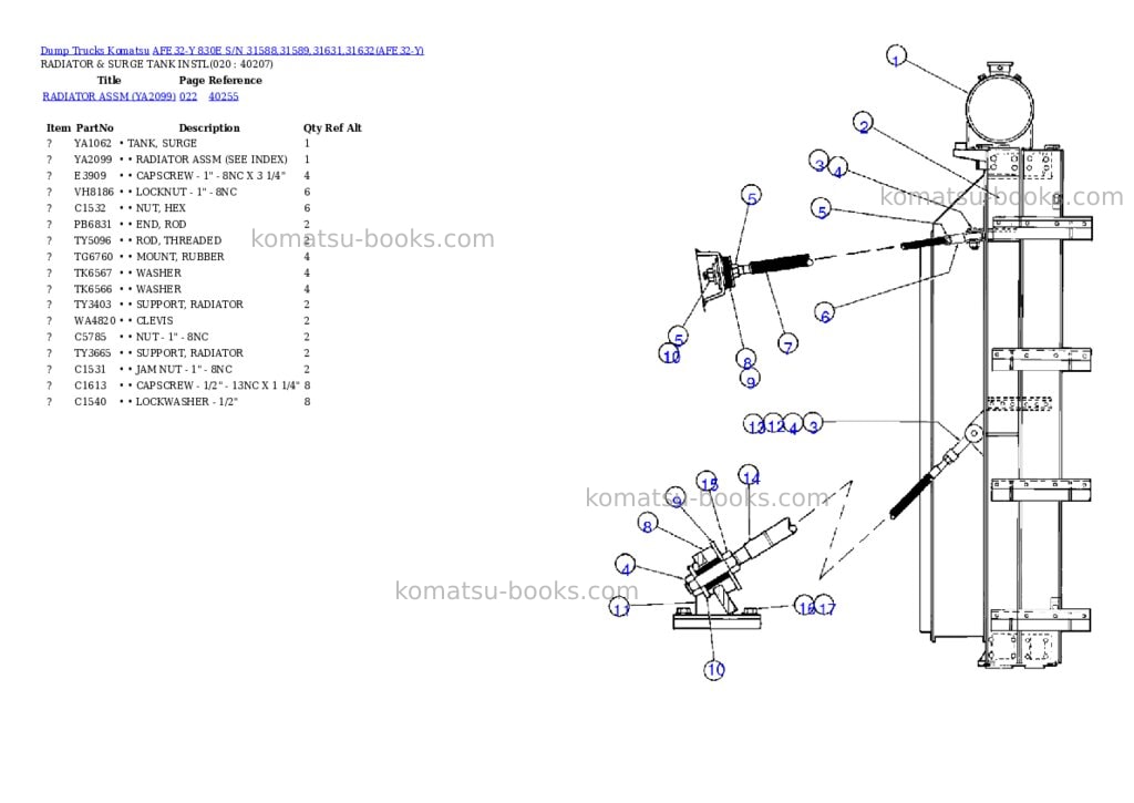 Komatsu afe32-y 830e s/n 31588,31589,31631,31632 Parts catalog cover Page 10 Komatsu afe32-y 830e s/n 31588,31589,31631,31632 Parts catalog cover Page 10