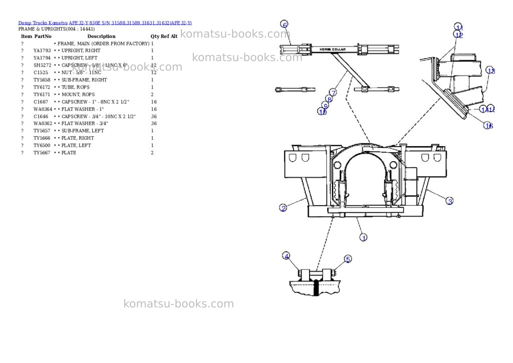 Komatsu afe32-y 830e s/n 31588,31589,31631,31632 Parts catalog cover Page 2 Komatsu afe32-y 830e s/n 31588,31589,31631,31632 Parts catalog cover Page 2