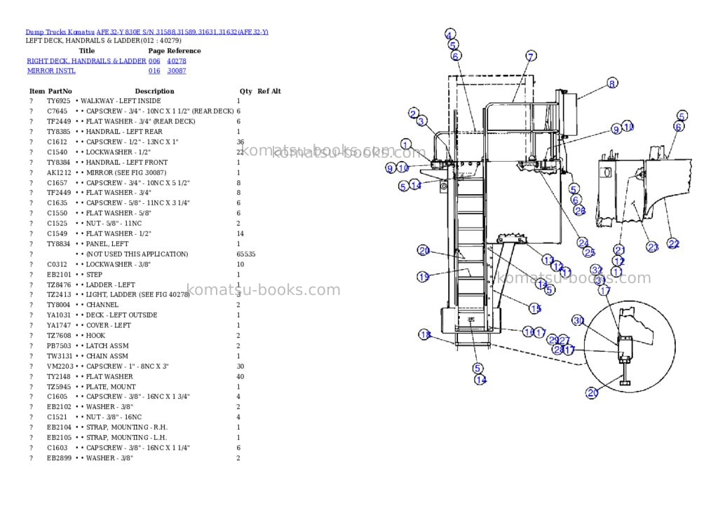 Komatsu afe32-y 830e s/n 31588,31589,31631,31632 Parts catalog cover Page 6 Komatsu afe32-y 830e s/n 31588,31589,31631,31632 Parts catalog cover Page 6