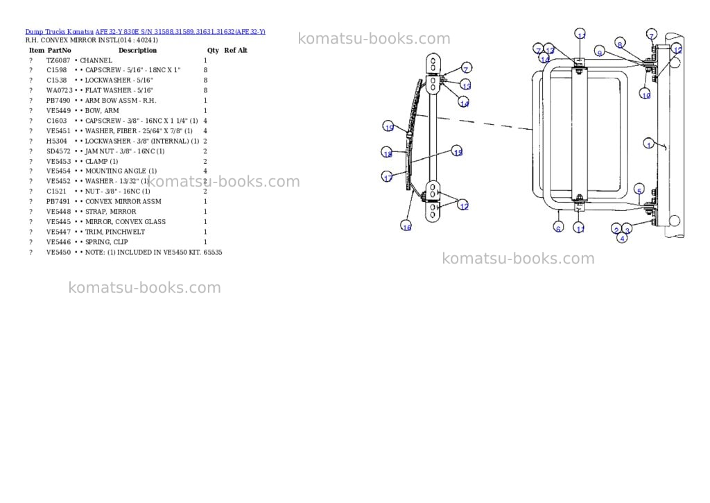 Komatsu afe32-y 830e s/n 31588,31589,31631,31632 Parts catalog cover Page 7 Komatsu afe32-y 830e s/n 31588,31589,31631,31632 Parts catalog cover Page 7