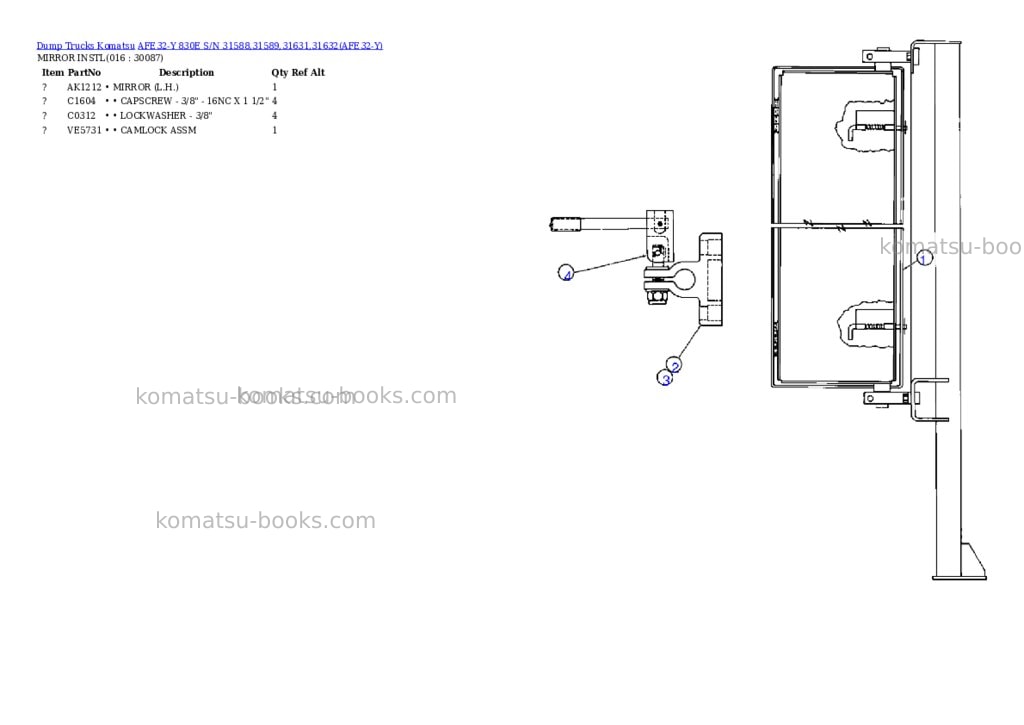 Komatsu afe32-y 830e s/n 31588,31589,31631,31632 Parts catalog cover Page 8 Komatsu afe32-y 830e s/n 31588,31589,31631,31632 Parts catalog cover Page 8