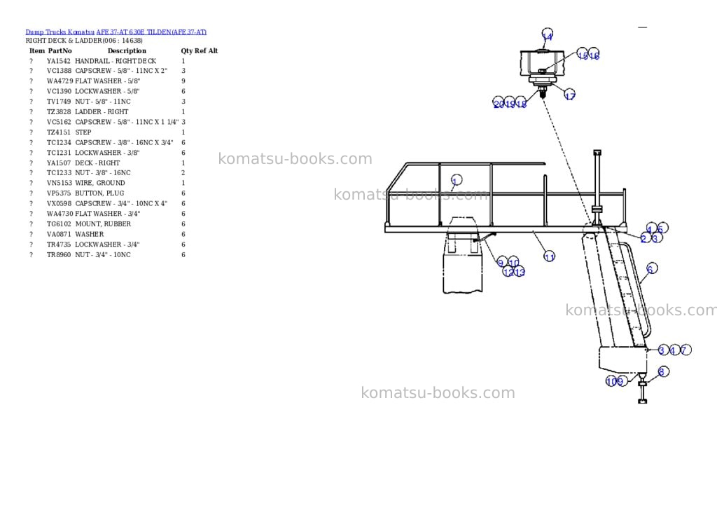 Komatsu afe37-at 630e tilden Parts catalog cover Page 3 Komatsu afe37-at 630e tilden Parts catalog cover Page 3