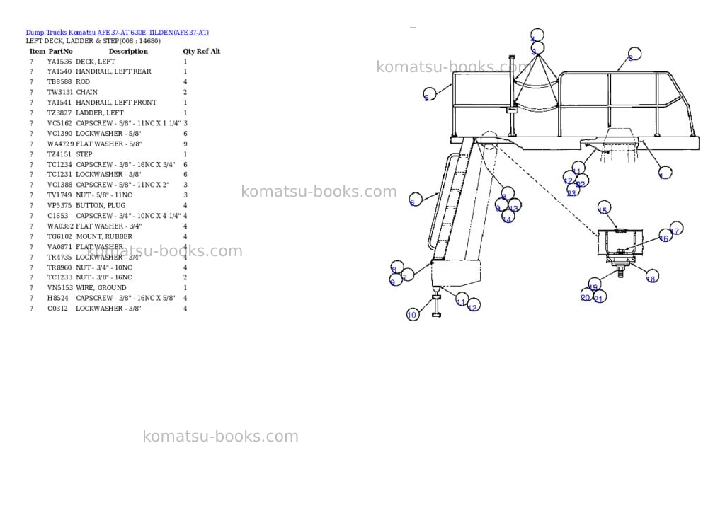 Komatsu afe37-at 630e tilden Parts catalog cover Page 4 Komatsu afe37-at 630e tilden Parts catalog cover Page 4