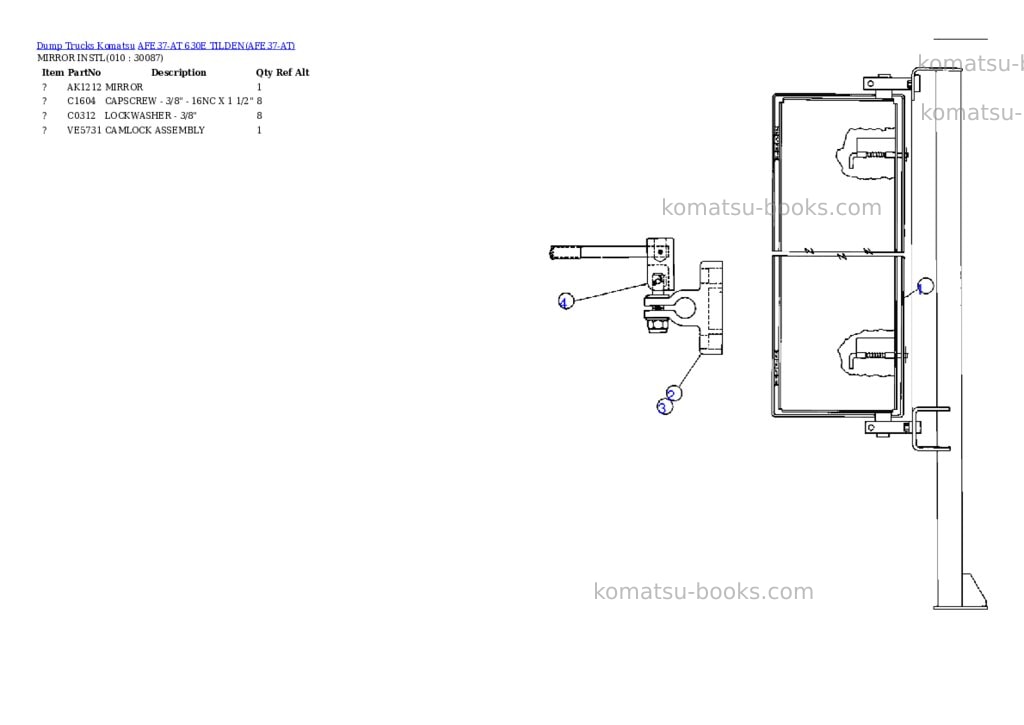 Komatsu afe37-at 630e tilden Parts catalog cover Page 5 Komatsu afe37-at 630e tilden Parts catalog cover Page 5