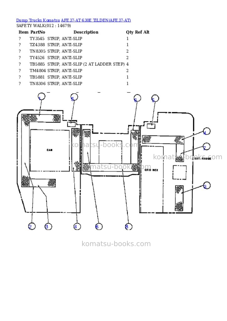 Komatsu afe37-at 630e tilden Parts catalog cover Page 6 Komatsu afe37-at 630e tilden Parts catalog cover Page 6