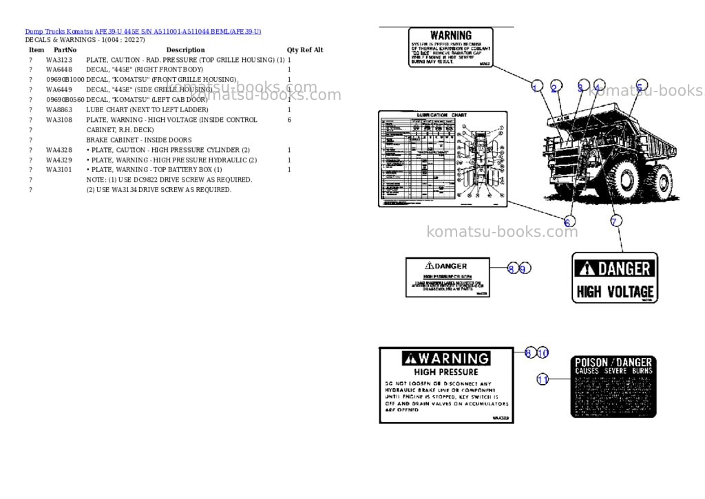 Komatsu afe39-u 445e s/n a511001-a511044 beml Parts catalog cover Page 2 Komatsu afe39-u 445e s/n a511001-a511044 beml Parts catalog cover Page 2
