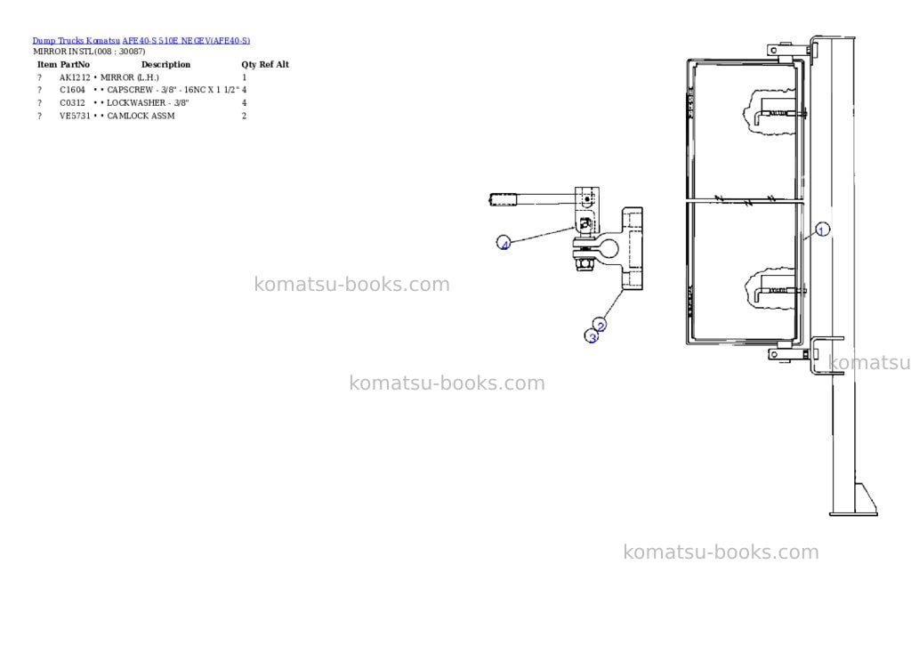 Komatsu afe40-s 510e negev Parts catalog cover Page 4 Komatsu afe40-s 510e negev Parts catalog cover Page 4