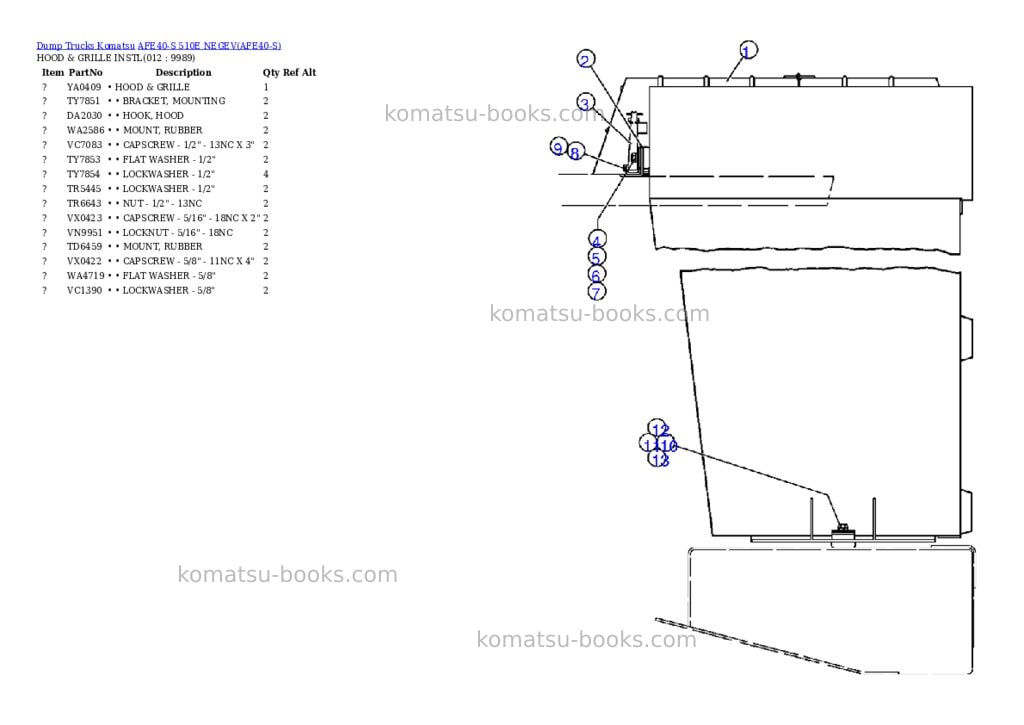 Komatsu afe40-s 510e negev Parts catalog cover Page 6 Komatsu afe40-s 510e negev Parts catalog cover Page 6