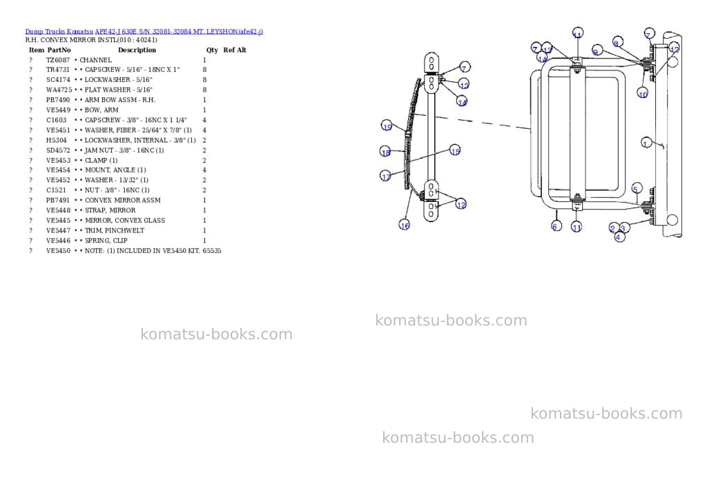 Komatsu afe42-j 630e s/n 32081-32084 mt. leyshon Parts catalog cover Page 4 Komatsu afe42-j 630e s/n 32081-32084 mt. leyshon Parts catalog cover Page 4