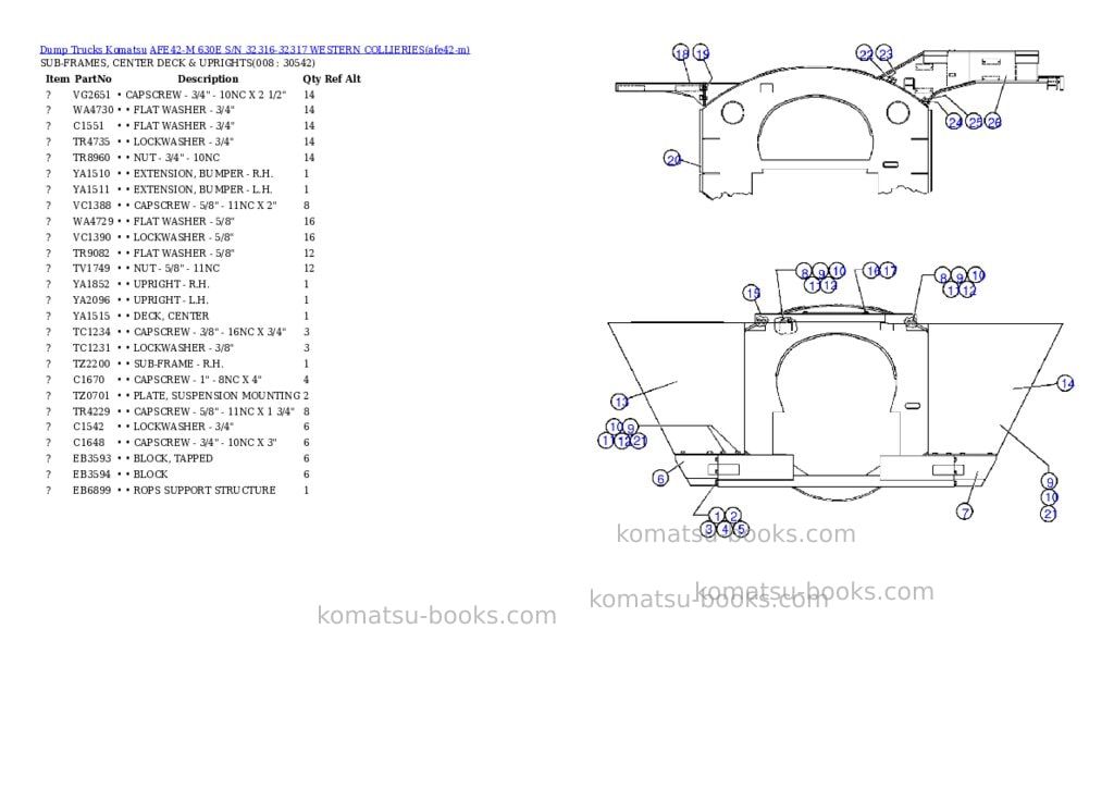 Komatsu afe42-m 630e s/n 32316-32317 western collieries Parts catalog cover Page 2 Komatsu afe42-m 630e s/n 32316-32317 western collieries Parts catalog cover Page 2
