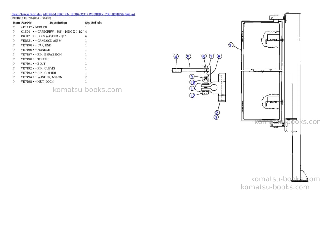 Komatsu afe42-m 630e s/n 32316-32317 western collieries Parts catalog cover Page 5 Komatsu afe42-m 630e s/n 32316-32317 western collieries Parts catalog cover Page 5
