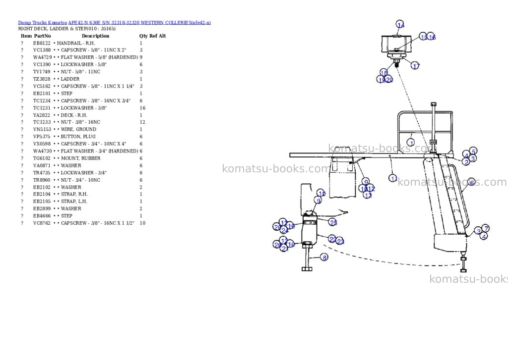 Komatsu afe42-n 630e s/n 32318-32320 western colleries Parts catalog cover Page 3