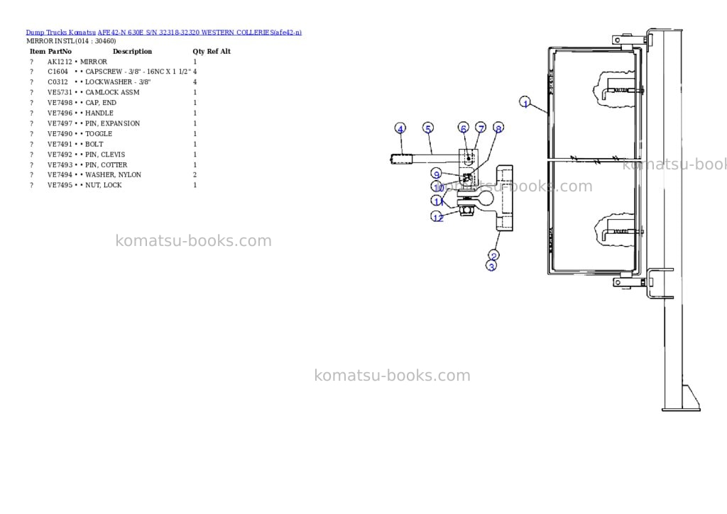 Komatsu afe42-n 630e s/n 32318-32320 western colleries Parts catalog cover Page 5