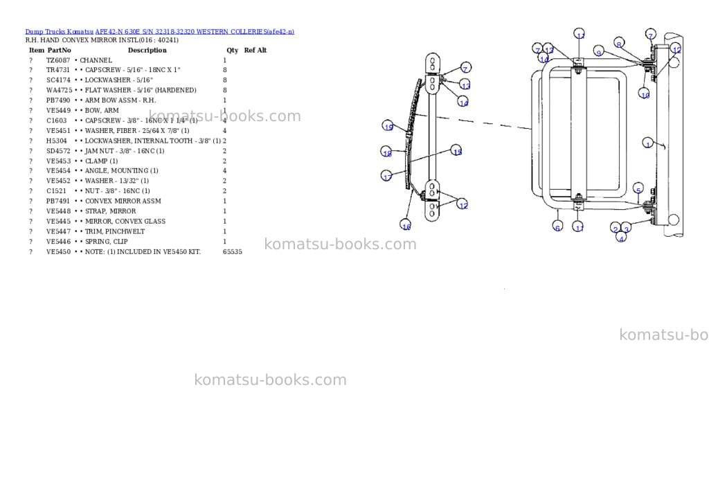 Komatsu afe42-n 630e s/n 32318-32320 western colleries Parts catalog cover Page 6
