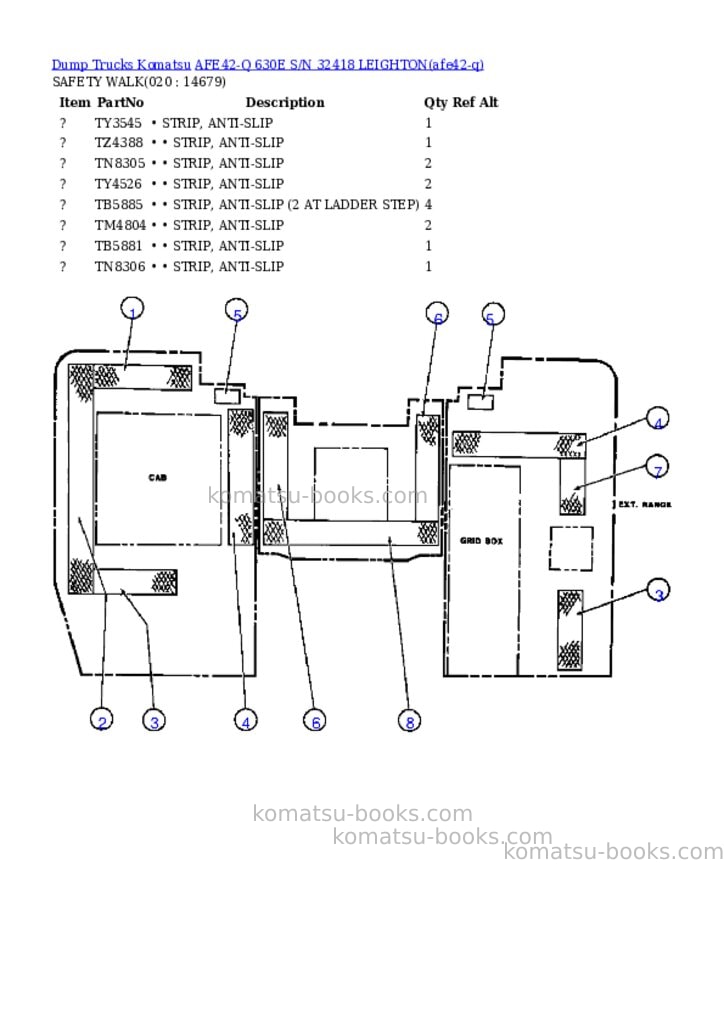 Komatsu afe42-q 630e s/n 32418 leighton Parts catalog cover Page 10 Komatsu afe42-q 630e s/n 32418 leighton Parts catalog cover Page 10