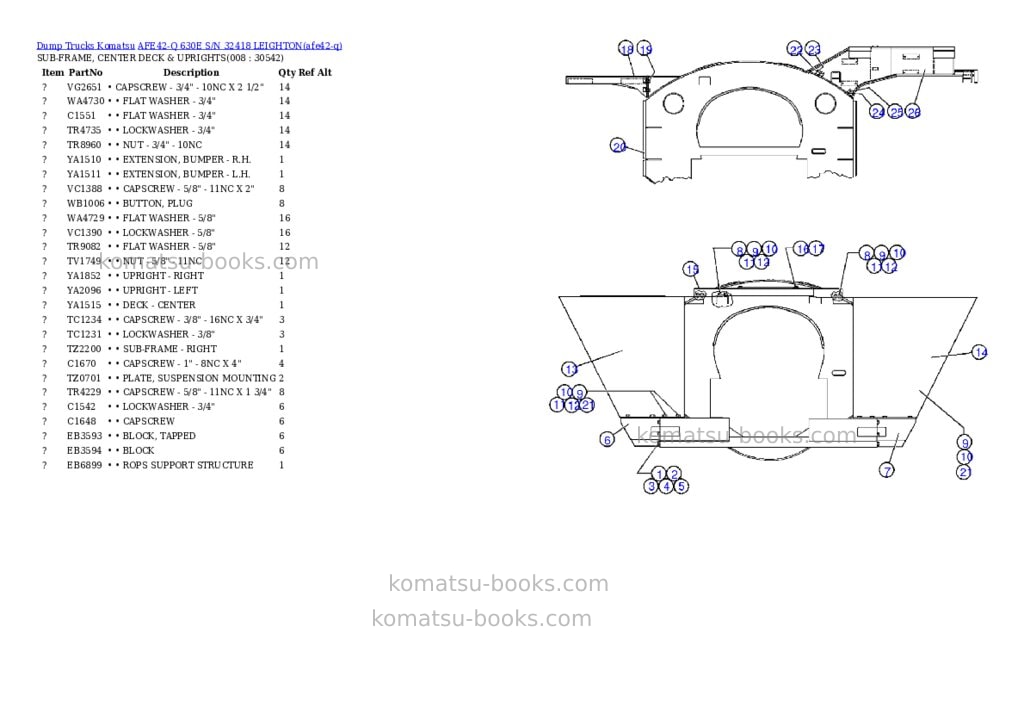 Komatsu afe42-q 630e s/n 32418 leighton Parts catalog cover Page 4 Komatsu afe42-q 630e s/n 32418 leighton Parts catalog cover Page 4