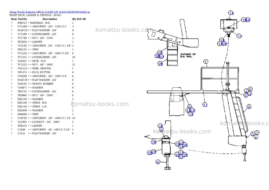 Komatsu afe42-q 630e s/n 32418 leighton Parts catalog cover Page 5 Komatsu afe42-q 630e s/n 32418 leighton Parts catalog cover Page 5