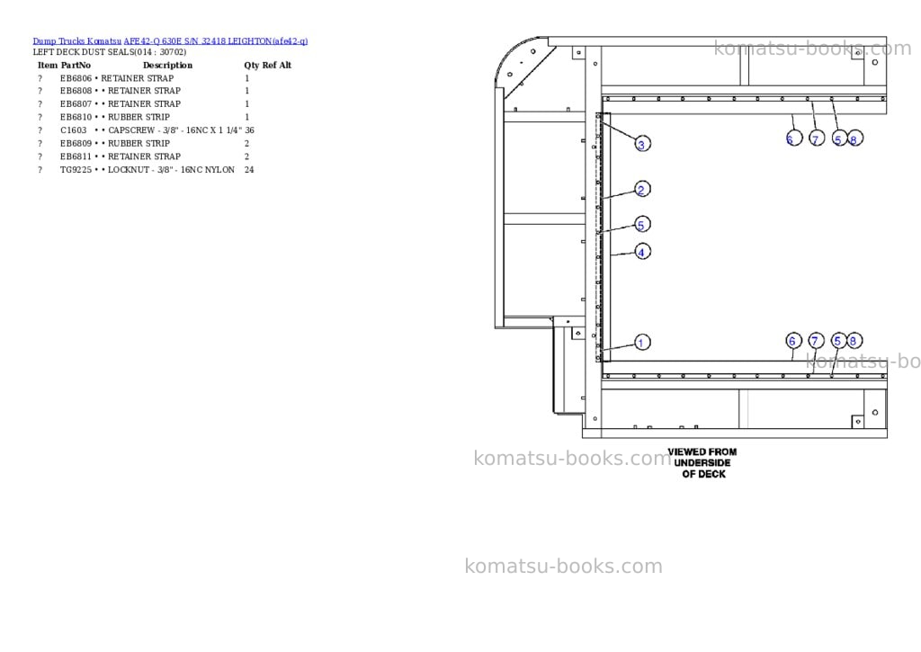 Komatsu afe42-q 630e s/n 32418 leighton Parts catalog cover Page 7 Komatsu afe42-q 630e s/n 32418 leighton Parts catalog cover Page 7