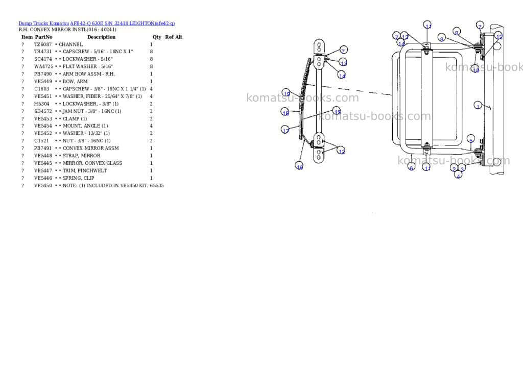 Komatsu afe42-q 630e s/n 32418 leighton Parts catalog cover Page 8 Komatsu afe42-q 630e s/n 32418 leighton Parts catalog cover Page 8