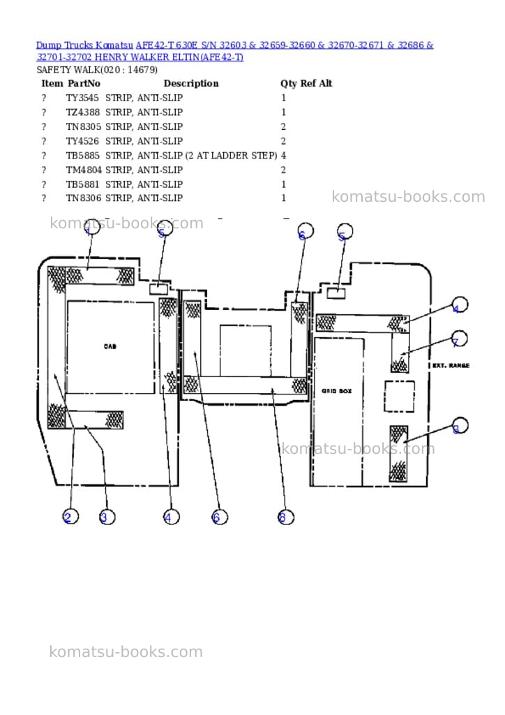 Komatsu afe42-t 630e s/n 32603 & 32659-32660 & 32670-32671 & 32686 & 32701-32702 henry walker eltin Parts catalog cover Page 10 Komatsu afe42-t 630e s/n 32603 & 32659-32660 & 32670-32671 & 32686 & 32701-32702 henry walker eltin Parts catalog cover Page 10