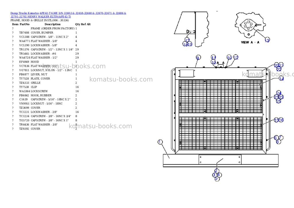 Komatsu afe42-t 630e s/n 32603 & 32659-32660 & 32670-32671 & 32686 & 32701-32702 henry walker eltin Parts catalog cover Page 3 Komatsu afe42-t 630e s/n 32603 & 32659-32660 & 32670-32671 & 32686 & 32701-32702 henry walker eltin Parts catalog cover Page 3