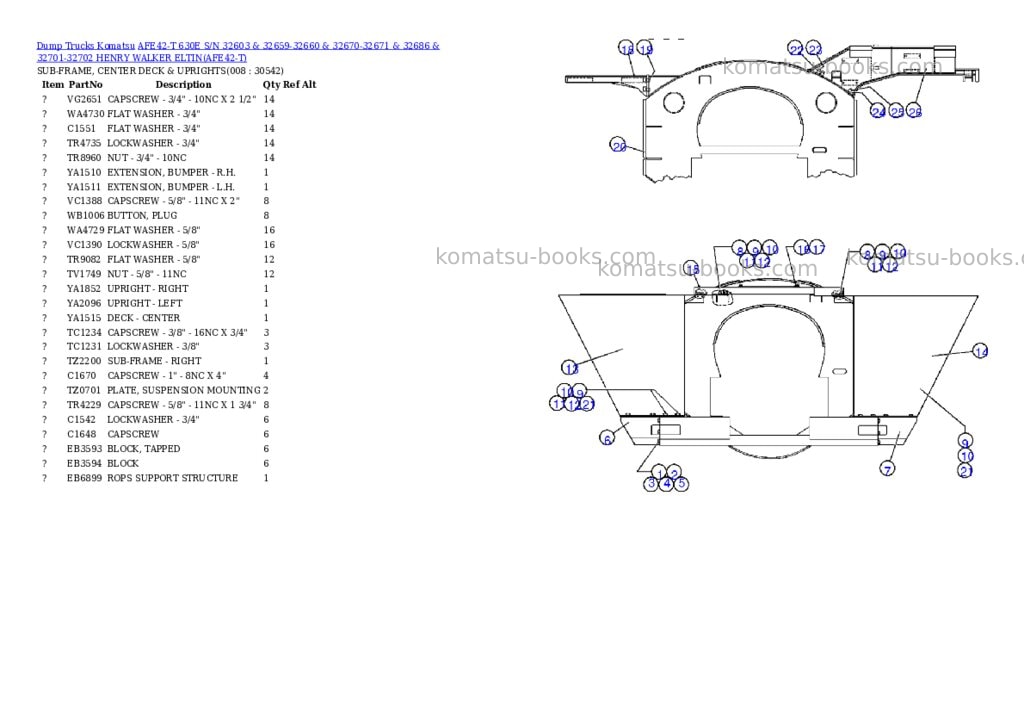 Komatsu afe42-t 630e s/n 32603 & 32659-32660 & 32670-32671 & 32686 & 32701-32702 henry walker eltin Parts catalog cover Page 4 Komatsu afe42-t 630e s/n 32603 & 32659-32660 & 32670-32671 & 32686 & 32701-32702 henry walker eltin Parts catalog cover Page 4
