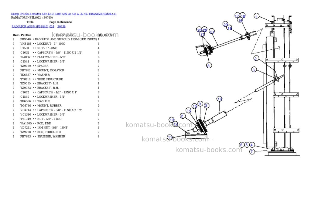 Komatsu afe42-u 630e s/n 32732 & 32747 ebanezer Parts catalog cover Page 10
