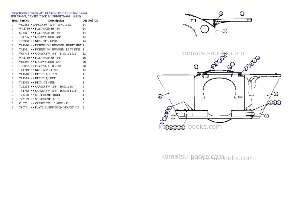 Komatsu afe43-a 685e escondida Parts catalog cover Page 2