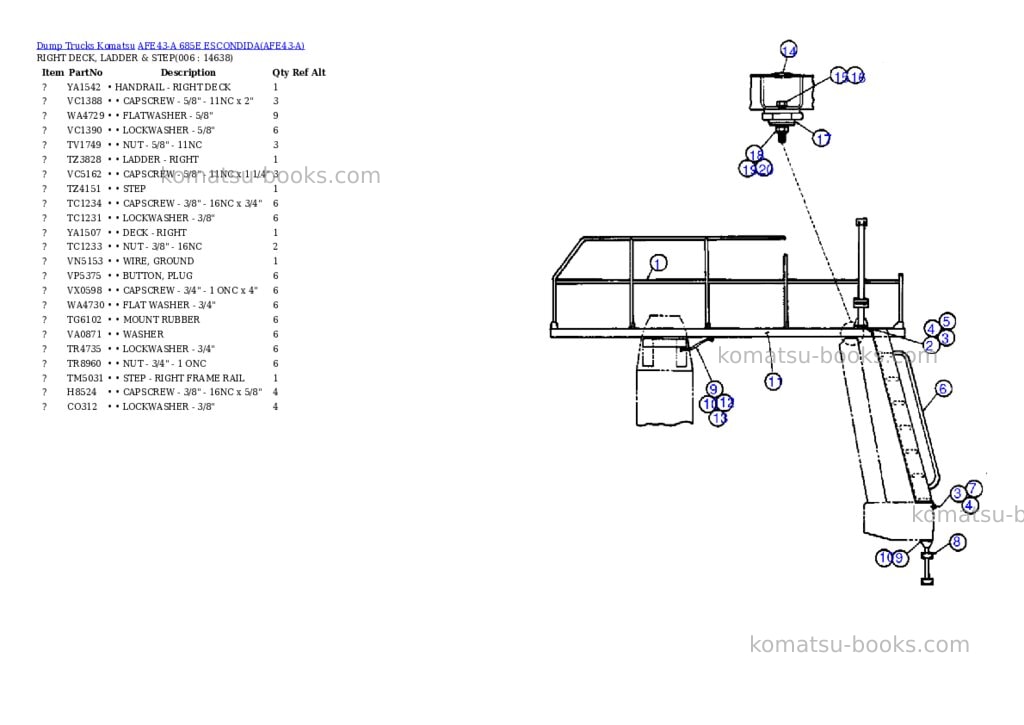 Komatsu afe43-a 685e escondida Parts catalog cover Page 3