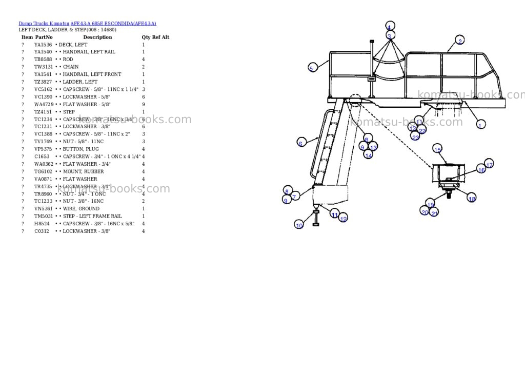 Komatsu afe43-a 685e escondida Parts catalog cover Page 4