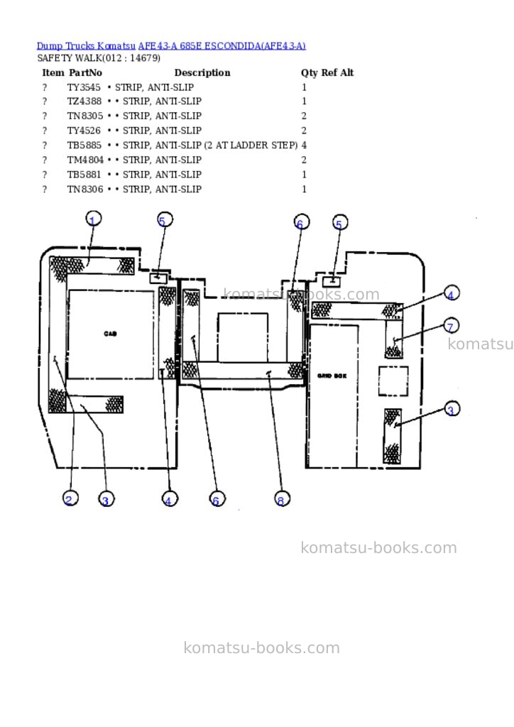 Komatsu afe43-a 685e escondida Parts catalog cover Page 6