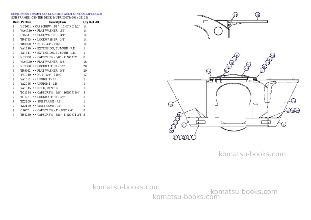 Komatsu afe43-ad 685e arch mineral Parts catalog cover Page 2 Komatsu afe43-ad 685e arch mineral Parts catalog cover Page 2