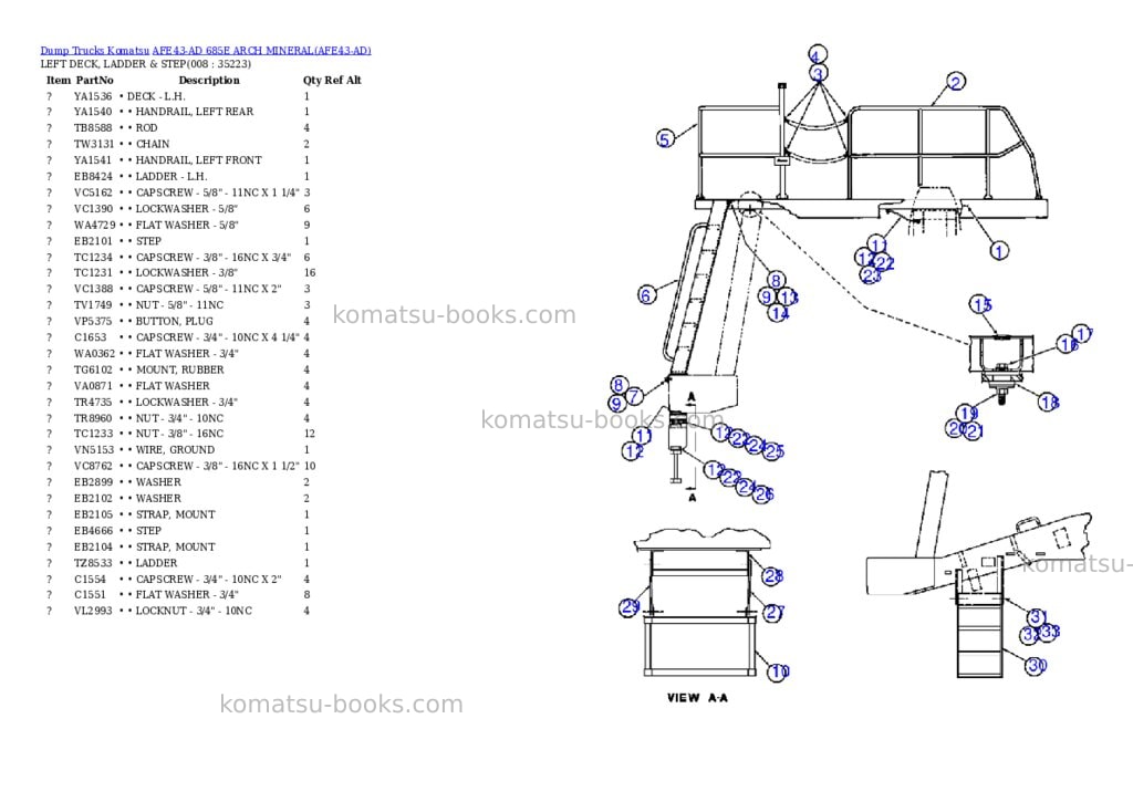Komatsu afe43-ad 685e arch mineral Parts catalog cover Page 4 Komatsu afe43-ad 685e arch mineral Parts catalog cover Page 4