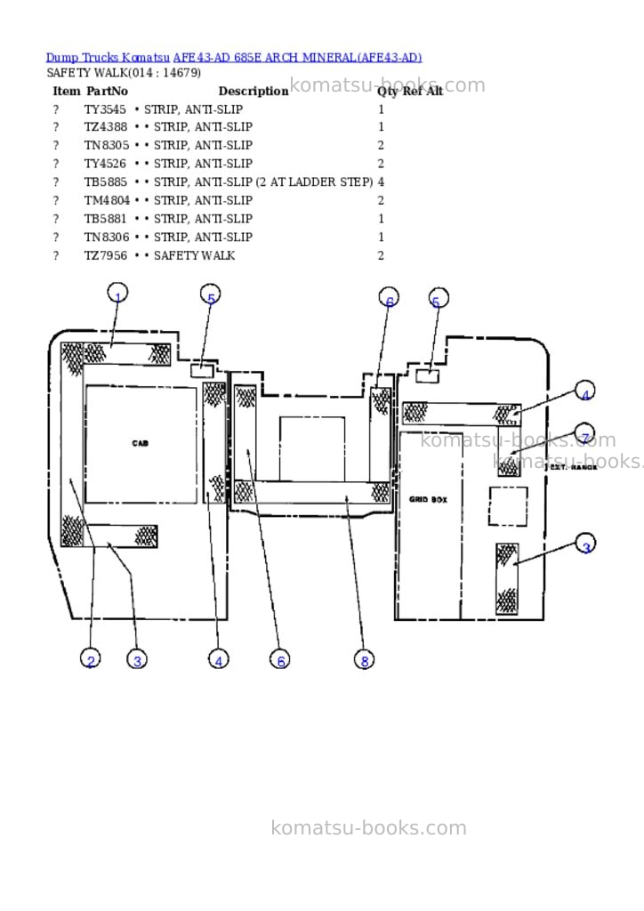 Komatsu afe43-ad 685e arch mineral Parts catalog cover Page 7 Komatsu afe43-ad 685e arch mineral Parts catalog cover Page 7