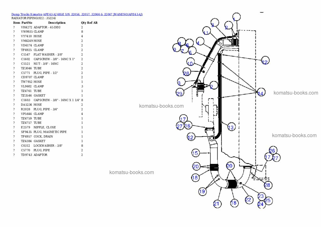 Komatsu afe43-aj 685e Каталог запчастей обложка Страница 10 Komatsu afe43-aj 685e Каталог запчастей обложка Страница 10