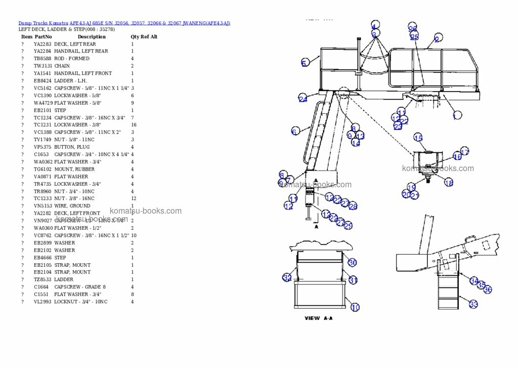 Komatsu afe43-aj 685e Каталог запчастей обложка Страница 4 Komatsu afe43-aj 685e Каталог запчастей обложка Страница 4