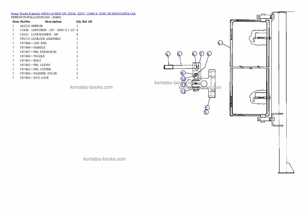 Komatsu afe43-aj 685e Каталог запчастей обложка Страница 5 Komatsu afe43-aj 685e Каталог запчастей обложка Страница 5