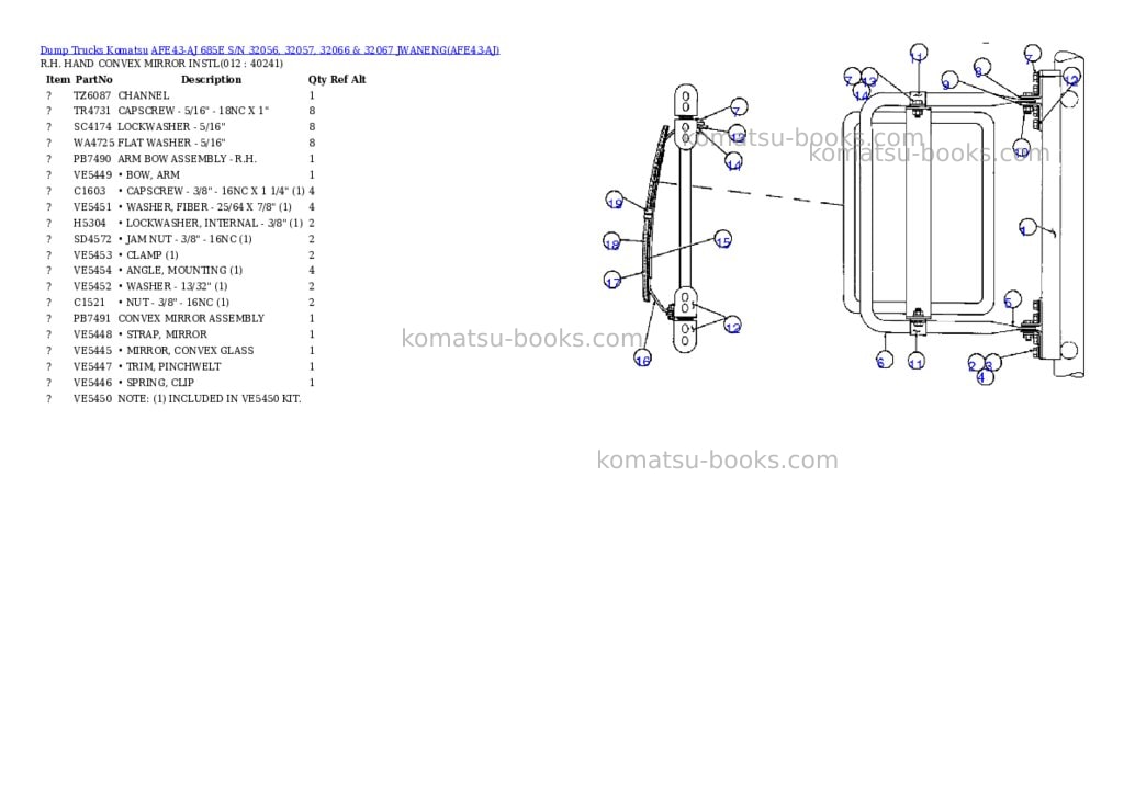 Komatsu afe43-aj 685e s/n 32056, 32057, 32066 & 32067 jwaneng Parts catalog cover Page 6 Komatsu afe43-aj 685e s/n 32056, 32057, 32066 & 32067 jwaneng Parts catalog cover Page 6