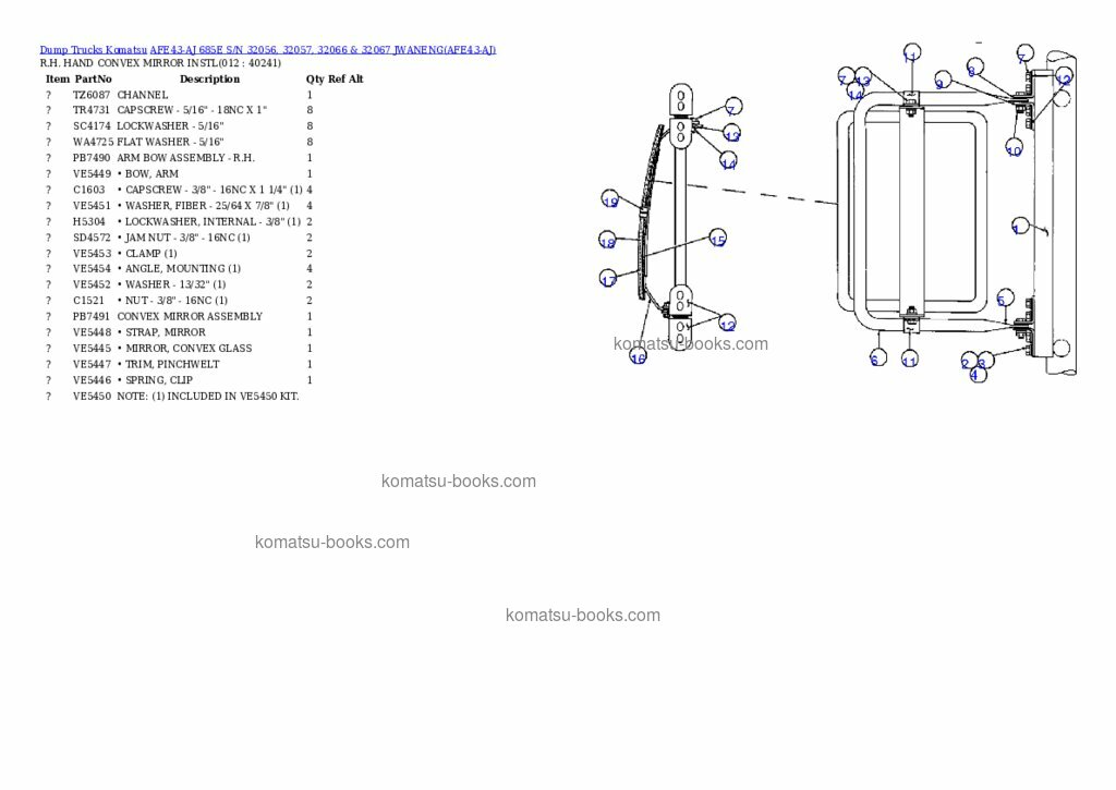 Komatsu afe43-aj 685e Каталог запчастей обложка Страница 6 Komatsu afe43-aj 685e Каталог запчастей обложка Страница 6