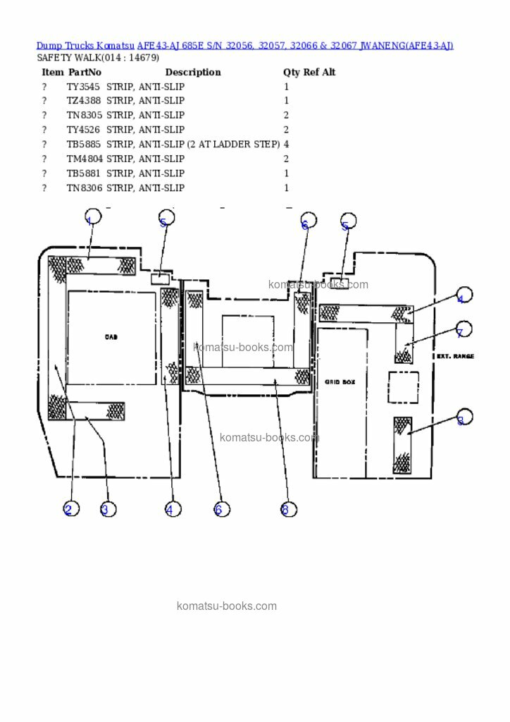 Komatsu afe43-aj 685e Каталог запчастей обложка Страница 7 Komatsu afe43-aj 685e Каталог запчастей обложка Страница 7