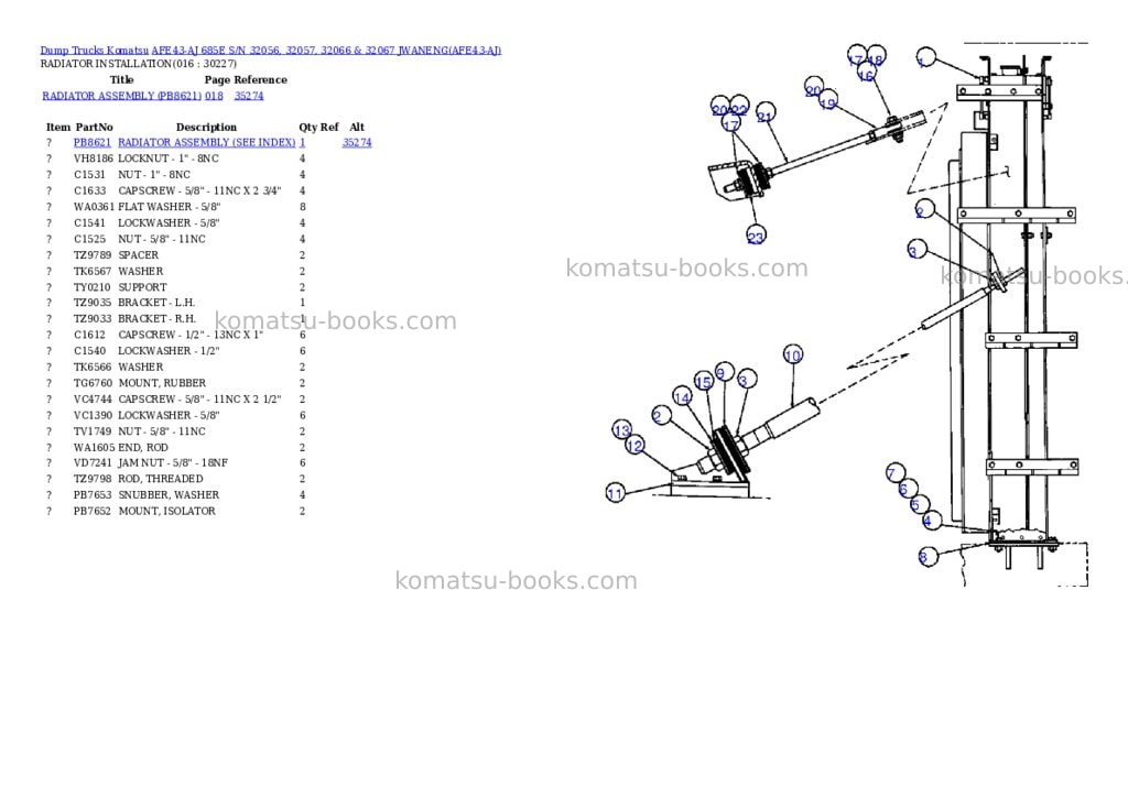 Komatsu afe43-aj 685e s/n 32056, 32057, 32066 & 32067 jwaneng Parts catalog cover Page 8 Komatsu afe43-aj 685e s/n 32056, 32057, 32066 & 32067 jwaneng Parts catalog cover Page 8