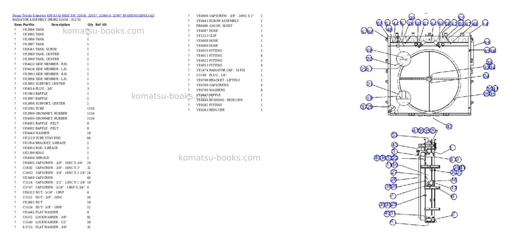 Komatsu afe43-aj 685e s/n 32056, 32057, 32066 & 32067 jwaneng Parts catalog cover Page 9 Komatsu afe43-aj 685e s/n 32056, 32057, 32066 & 32067 jwaneng Parts catalog cover Page 9