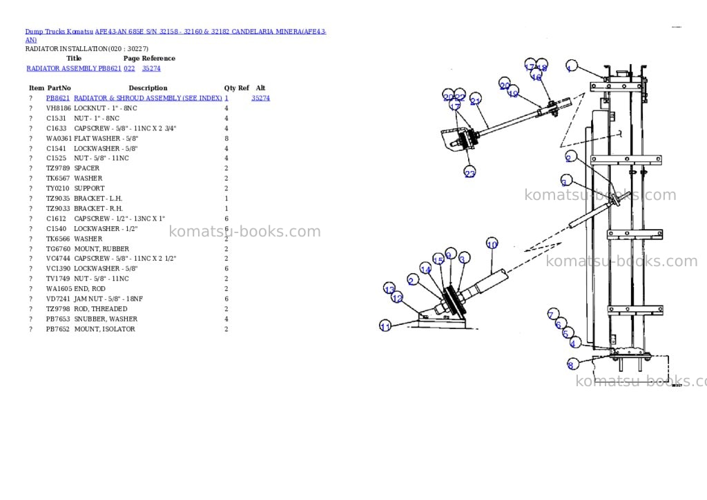 Komatsu afe43-an 685e s/n 32158 - 32160 & 32182 candelaria minera Parts catalog cover Page 10 Komatsu afe43-an 685e s/n 32158 - 32160 & 32182 candelaria minera Parts catalog cover Page 10