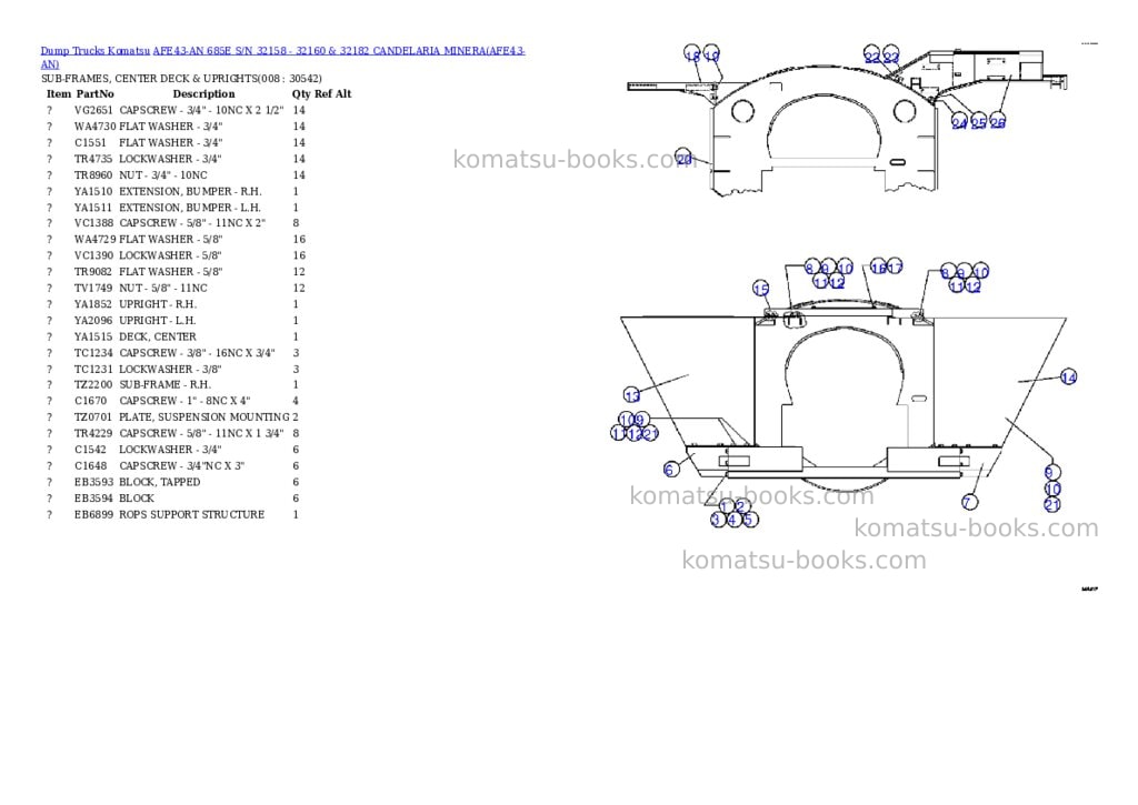 Komatsu afe43-an 685e s/n 32158 - 32160 & 32182 candelaria minera Parts catalog cover Page 4 Komatsu afe43-an 685e s/n 32158 - 32160 & 32182 candelaria minera Parts catalog cover Page 4