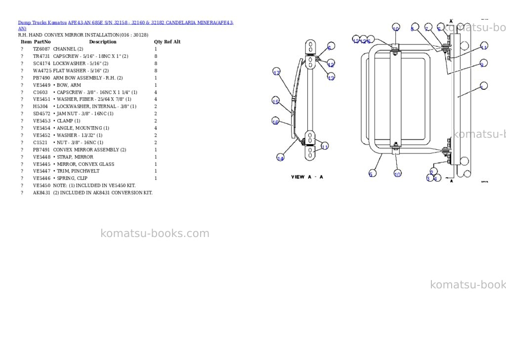 Komatsu afe43-an 685e s/n 32158 - 32160 & 32182 candelaria minera Parts catalog cover Page 8 Komatsu afe43-an 685e s/n 32158 - 32160 & 32182 candelaria minera Parts catalog cover Page 8