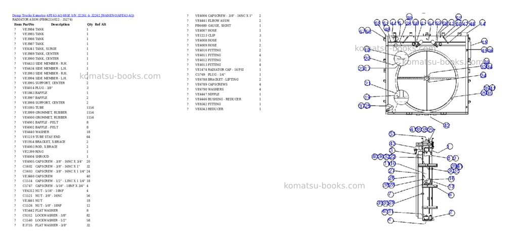 Komatsu afe43-aq 685e s/n 32261 & 32262 jwaneng Parts catalog cover Page 9